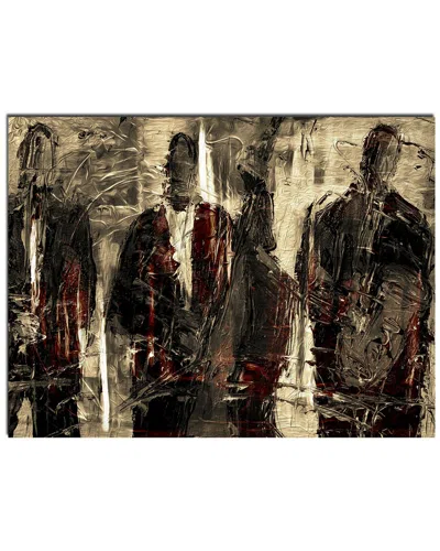 Ready2hangart Musical Trio Wrapped Canvas Wall Art In Brown