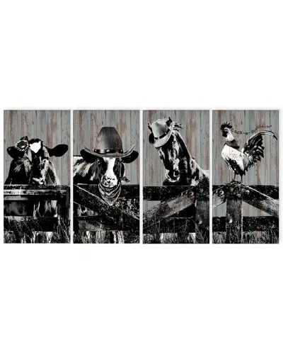 Ready2hangart On The Fence 4-piece Wrapped Canvas Wall Art Set By Olivia Rose