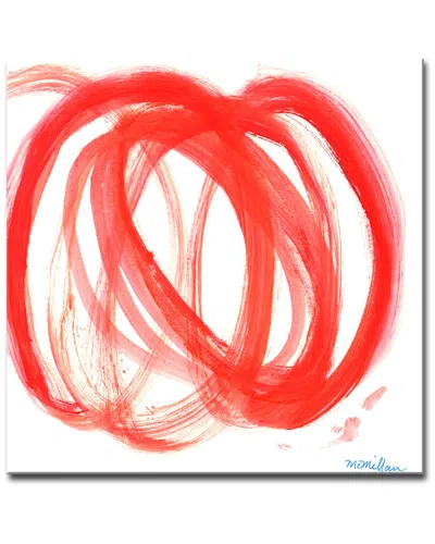 Ready2hangart Orange Swirl I Wrapped Canvas Wall Art By Leslie Owens In Red