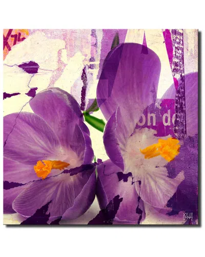 Ready2hangart Painted Petals C Wrapped Canvas Wall Art In Purple