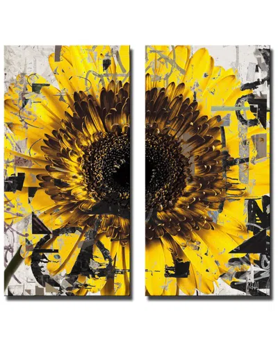 Ready2hangart Painted Petals Ciii Wrapped Canvas Wall Art By Tristan Scott In Yellow