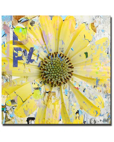 Ready2hangart Painted Petals Lxix Wrapped Canvas Wall Art In Yellow