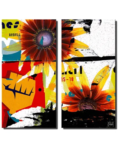 Ready2hangart Painted Petals Lxvi Wrapped Canvas Wall Art By Tristan Scott In Multi