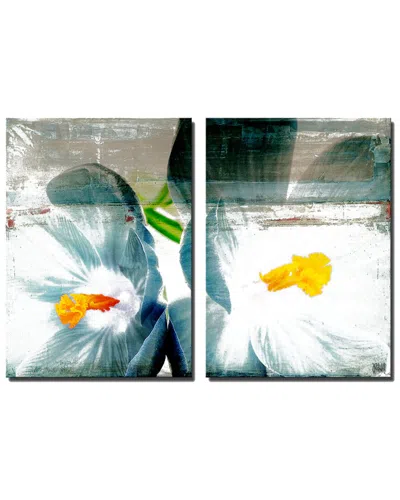 Ready2hangart Painted Petals Xx Wrapped Canvas Wall Art By Tristan Scott In Blue