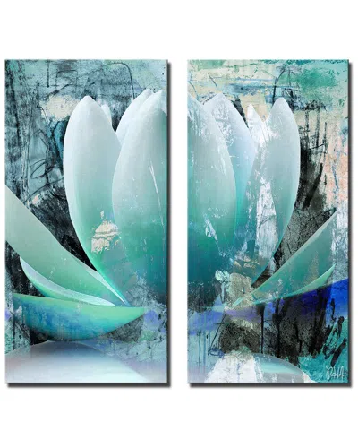Ready2hangart Painted Petals Xxiv Canvas Wall Art By Tristan Scott In Green