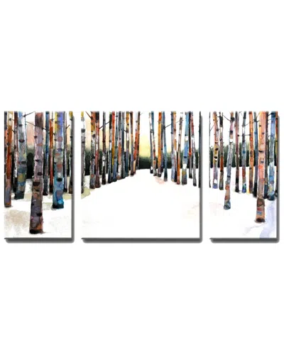 Ready2hangart Painted Winter Grove 3pc Wrapped Canvas Wall Art By Norman Wyatt
