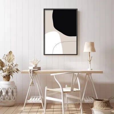 Ready2hangart Pairing By Uplusmestudio - Picture Frame Print On Wood In Black;beige