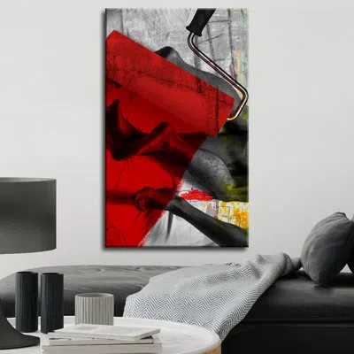 Ready2hangart 'red' Framed Graphic Art On Wrapped Canvas