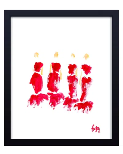 Ready2hangart Red Tulle Framed Print Wall Art