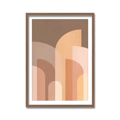 Ready2hangart Retro Geometric Ii By Kathrin Pienaar - Picture Frame Print On Wood In Brown;beige;pink