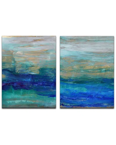 Ready2hangart Sea Spray Wrapped Canvas Wall Art By Norman Wyatt In Blue