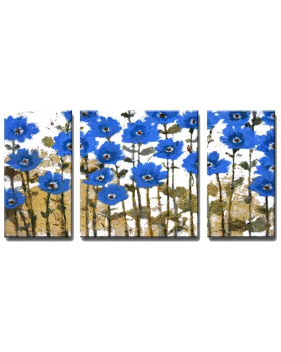 Ready2hangart Spring Sapphires 3pc Wrapped Canvas Wall Art By Norman Wyatt