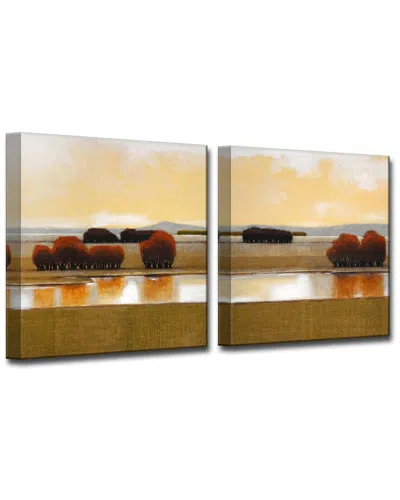 Ready2hangart Still Water 2 Piece Wrapped Canvas Wall Art Set In Multi