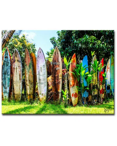 Ready2hangart Surfboard Fence Wrapped Canvas Wall Art By Joelle Joy In Multi