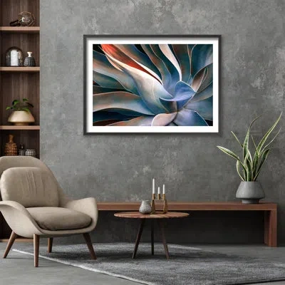 Ready2hangart The Colors In Leaves By Robin Wechsler - Picture Frame Print On Wood In Blue