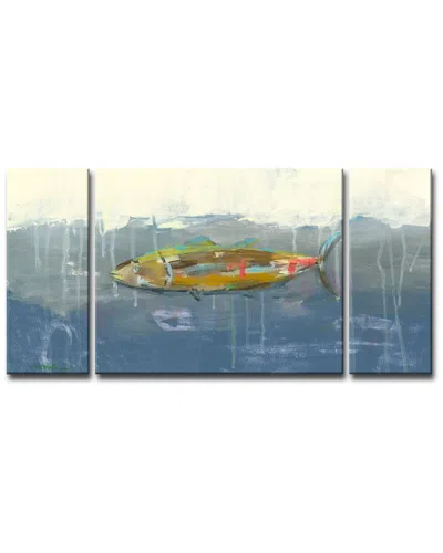 Ready2hangart Tuna In Water Wrapped 3-piece Canvas Set Wall Art By Leslie Owens