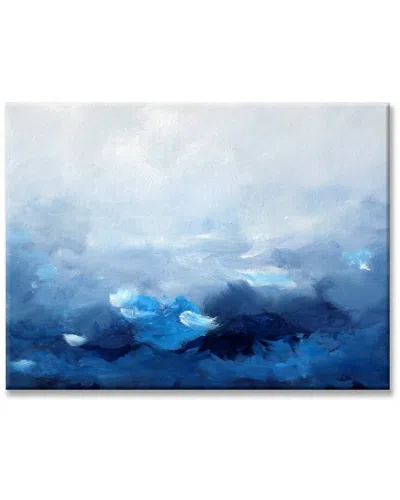 Ready2hangart Wave Of The World Wrapped Canvas Abstract Wall Art By Karen Moehr In Blue