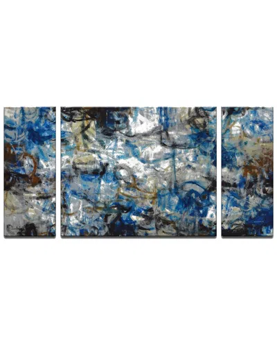 Ready2hangart White Water 3pc Wrapped Canvas Wall Art By Norman Wyatt In Blue