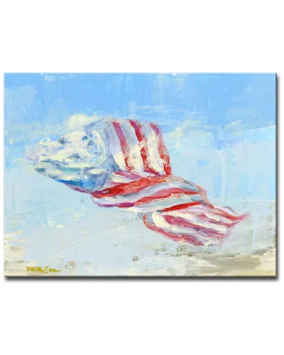 Ready2hangart Wind Blown Flag Wrapped Canvas Wall Art By Leslie Owens In Blue