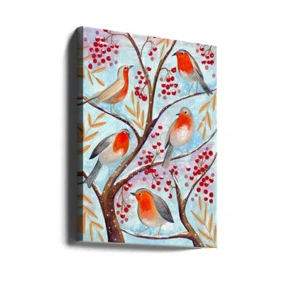 Ready2hangart "winter Birds Robins Christmas Snow" Wrapped Canvas Wall Art