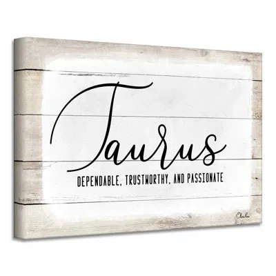 Ready2hangart 'zodiac' By Olivia Rose - Wrapped Canvas Textual Art Print In Black;brown;beige