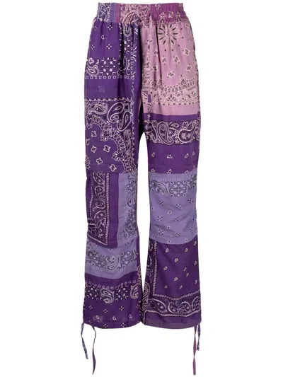 Readymade Bandana-print Straight Trousers In Violett