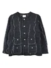 Readymade Button-embellished Tweed Jacket In Blue