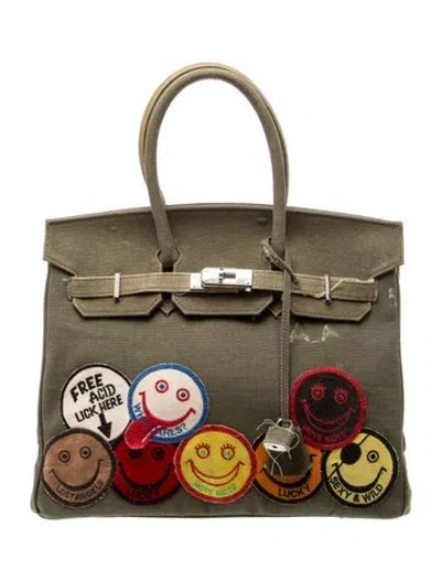 Pre-owned Readymade Canvas Top Handle Bag In Green
