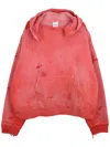 Readymade Distressed Hoodie In Red