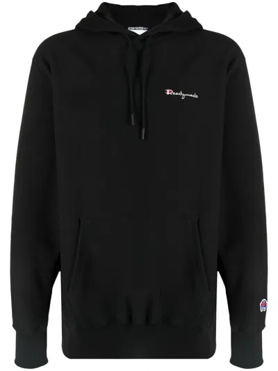 Readymade Embroidered Logo Long-sleeve Hoodie In Black