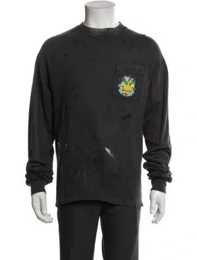 Pre-owned Readymade Graphic Print Crew Neck Henley In Multi