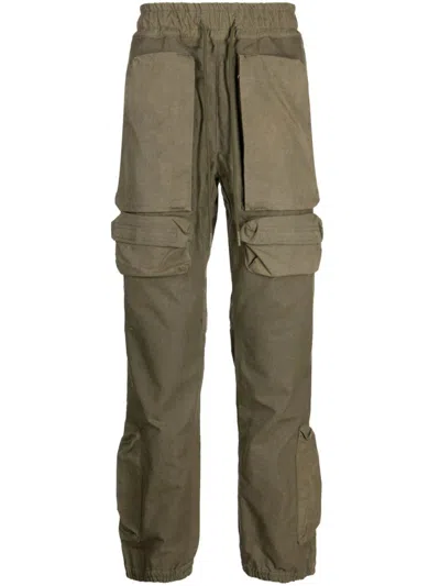 Readymade Logo-embroidered Cargo Track Trousers In Green