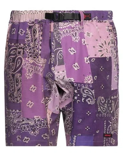 Readymade Man Shorts & Bermuda Shorts Purple Size 1 Cotton