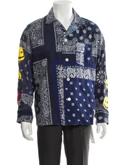 Pre-owned Readymade Paisley Paisley Print Trucker Jacket In Blue