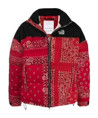 Readymade Paisley Print Padded Coat In Red