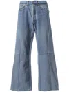 Readymade Panelled Bootcut Jeans In Blue