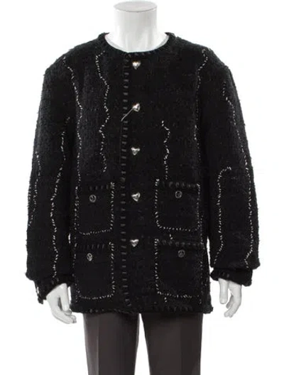 Pre-owned Readymade Polka Dot Print Utility Jacket W/ Tags In Black