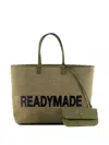 Readymade Trim Pouch Tote Bag In Metallic