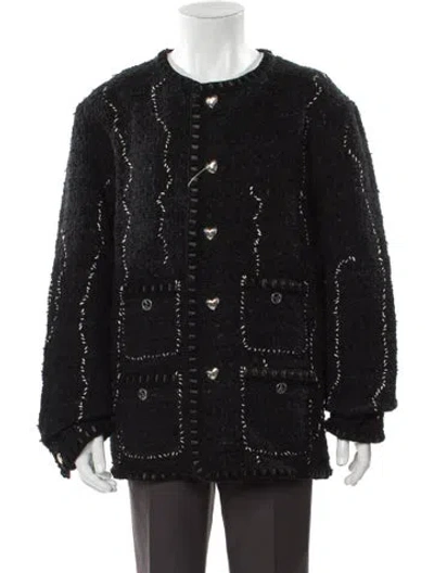 Pre-owned Readymade Tweed Pattern Jacket W/ Tags In Black