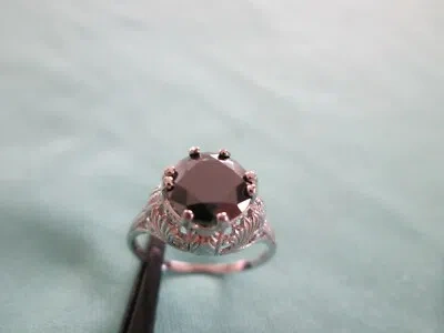 Pre-owned Real Black Diamonds Inc 2.25ct Real Black Diamond Ring,vintage Edwardian Style,appraisal,free Dia Tester
