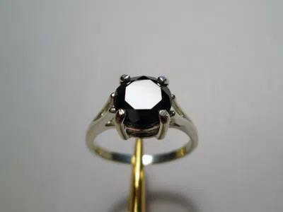 Pre-owned Real Black Diamonds Inc 2.35ct Black Diamond Ring,certificate,free Dia Tester,engagement Sz5,6,7,8,9,10