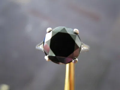 Pre-owned Real Black Diamonds Inc 3.80ct Real Natural Black Diamond Ring,certificate,dia Tester,sizes 5,6,7,8,9,10
