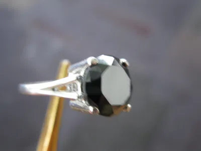 Pre-owned Real Black Diamonds Inc 3.80ct Real Natural Black Diamond Ring,certificate,dia Tester,sizes 5,6,7,8,9,10