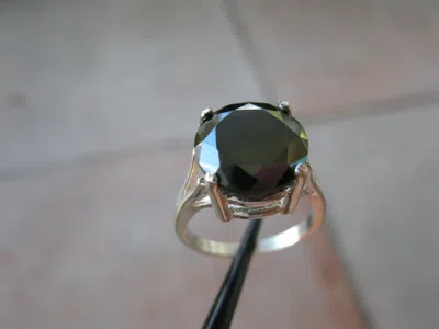 Pre-owned Real Black Diamonds Inc 3.97ct Natural Black Diamond Ring,certificate,dia Tester, Many Sizes, Engagement