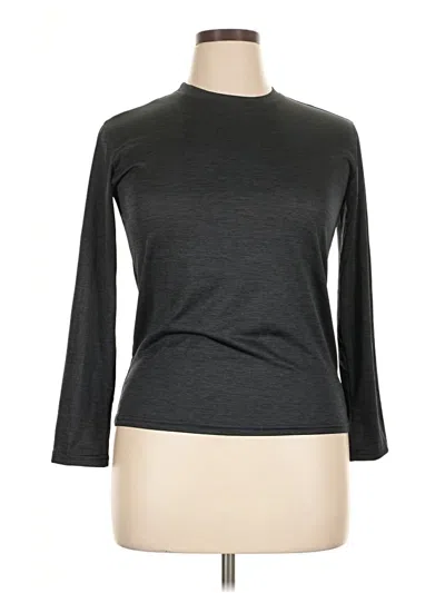 Pre-owned Real Essentials 3/4 Sleeve T-shirt In Gray