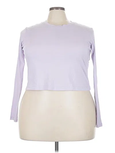 Pre-owned Real Essentials 3/4 Sleeve T-shirt In Purple