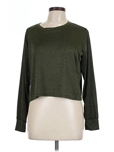 Pre-owned Real Essentials Long Sleeve T-shirt In Green