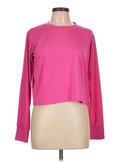 Pre-owned Real Essentials Long Sleeve T-shirt In Pink