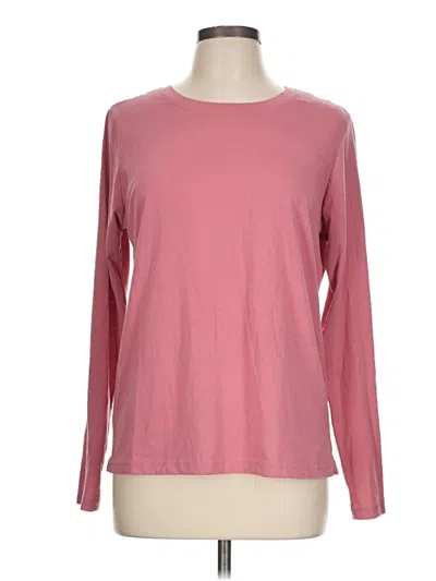 Pre-owned Real Essentials Long Sleeve T-shirt In Pink