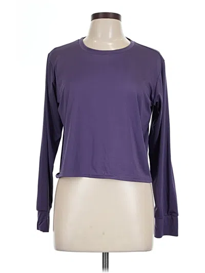 Pre-owned Real Essentials Long Sleeve T-shirt In Purple